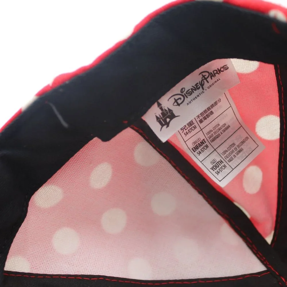 Minnie Mouse Red White Polka Dots Baseball Cap Hat Walt Disney World Size Youth